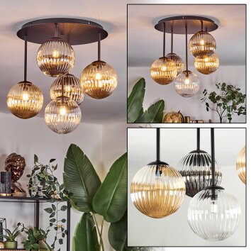 Chehalis Deckenleuchte Glas 15 cm Bernsteinfarben, Klar, Rauchfarben, 5-flammig Chehalis Deckenleuchte Glas 15 cm Bernsteinfarben, Klar, Rauchfarben, 5-flammig