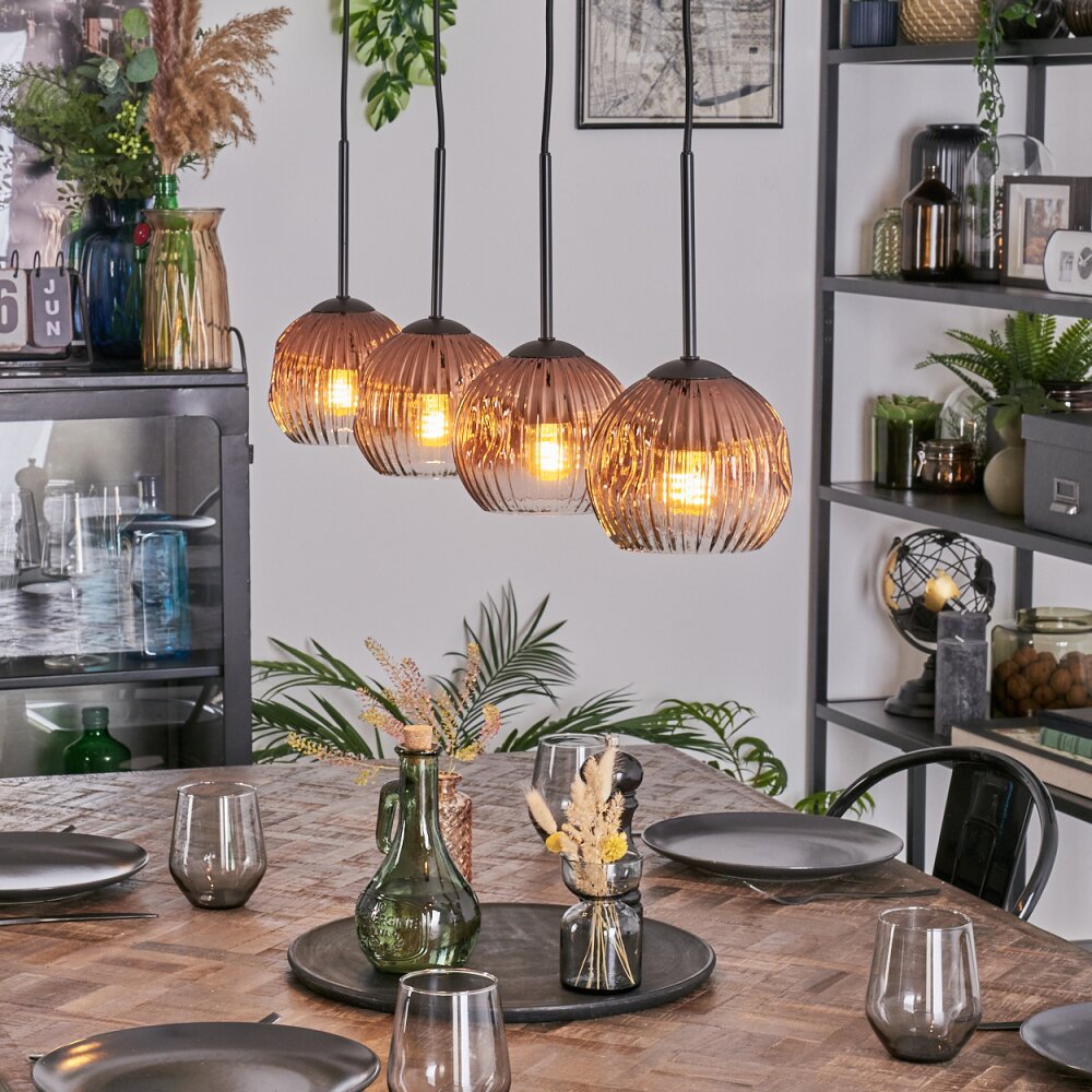 Ripoll Hängeleuchte Glas 15 cm Klar, Kupferfarben, 4-flammig main product photo