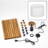 Soungou Stehleuchte 38 cm Holz dunkel, Schwarz, 1-flammig