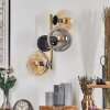 Gastor Wandleuchte Glas 15 cm Gold, Schwarz, 3-flammig