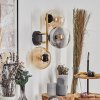 Gastor Wandleuchte Glas 15 cm Gold, Schwarz, 3-flammig