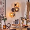 Gastor Wandleuchte Glas 15 cm Gold, Schwarz, 3-flammig