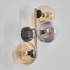 Gastor Wandleuchte Glas 15 cm Gold, Schwarz, 3-flammig