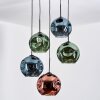 Ripoll Hängeleuchte Glas 25 cm Blau, Grün, Kupferfarben, 5-flammig
