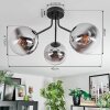 Gastor Deckenleuchte Glas 15 cm Chrom, Klar, Rauchfarben, 3-flammig