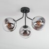 Gastor Deckenleuchte Glas 15 cm Chrom, Klar, Rauchfarben, 3-flammig