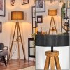 Soungou Stehleuchte 38 cm Holz dunkel, Schwarz, 1-flammig