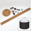 Soungou Stehleuchte 38 cm Holz dunkel, Schwarz, 1-flammig