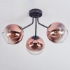 Koyoto Deckenleuchte Glas 15 cm Klar, Kupferfarben, 3-flammig