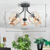 Koyoto Deckenleuchte Glas 15 cm Bernsteinfarben, Klar, 5-flammig