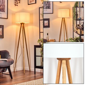 Soungou Stehleuchte 38 cm Naturfarben, Weiß, 1-flammig