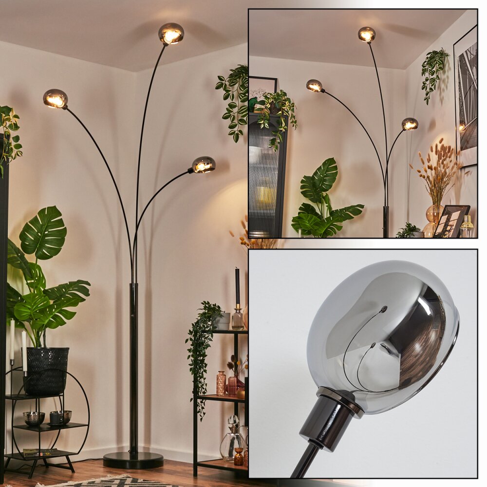 Nikkala Stehleuchte Chrom, Schwarz, 3-flammig main product photo