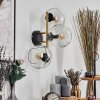 Ripoll Wandleuchte Glas 15 cm Gold, Schwarz, 3-flammig