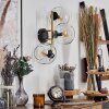 Ripoll Wandleuchte Glas 15 cm Gold, Schwarz, 3-flammig