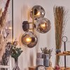 Ripoll Wandleuchte Glas 15 cm Gold, Schwarz, 3-flammig