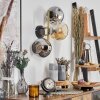 Ripoll Wandleuchte Glas 15 cm Gold, Schwarz, 3-flammig