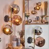 Gastor Wandleuchte Glas 15 cm Gold, Schwarz, 3-flammig