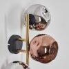 Gastor Wandleuchte Glas 15 cm Gold, Schwarz, 3-flammig