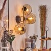 Gastor Wandleuchte Glas 15 cm Gold, Schwarz, 3-flammig