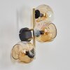 Gastor Wandleuchte Glas 15 cm Gold, Schwarz, 3-flammig