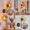 Ripoll Wandleuchte Glas 15 cm Gold, Schwarz, 3-flammig