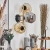 Ripoll Wandleuchte Glas 15 cm Gold, Schwarz, 3-flammig