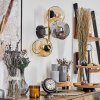 Ripoll Wandleuchte Glas 15 cm Gold, Schwarz, 3-flammig