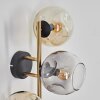 Ripoll Wandleuchte Glas 15 cm Gold, Schwarz, 3-flammig