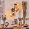 Ripoll Wandleuchte Glas 15 cm Gold, Schwarz, 3-flammig