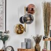 Ripoll Wandleuchte Glas 15 cm Gold, Schwarz, 3-flammig