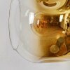 Ripoll Wandleuchte Glas 15 cm Gold, Schwarz, 3-flammig