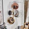 Ripoll Wandleuchte Glas 15 cm Gold, Schwarz, 3-flammig