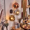 Ripoll Wandleuchte Glas 15 cm Gold, Schwarz, 3-flammig