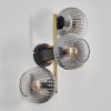 Koyoto Wandleuchte Glas 15 cm Gold, Schwarz, 3-flammig