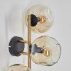Gastor Wandleuchte Glas 15 cm Gold, Schwarz, 3-flammig