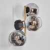 Ripoll Wandleuchte Glas 15 cm Gold, Schwarz, 3-flammig
