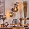 Ripoll Wandleuchte Glas 15 cm Gold, Schwarz, 3-flammig