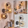 Ripoll Wandleuchte Glas 15 cm Gold, Schwarz, 3-flammig