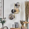 Ripoll Wandleuchte Glas 15 cm Gold, Schwarz, 3-flammig