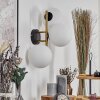 Gastor Wandleuchte Glas 15 cm Gold, Schwarz, 3-flammig