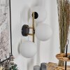 Gastor Wandleuchte Glas 15 cm Gold, Schwarz, 3-flammig