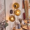 Koyoto Wandleuchte Glas 15 cm Gold, Schwarz, 3-flammig