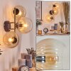 Koyoto Wandleuchte Glas 15 cm Gold, Schwarz, 3-flammig