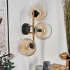 Koyoto Wandleuchte Glas 15 cm Gold, Schwarz, 3-flammig