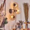 Koyoto Wandleuchte Glas 15 cm Gold, Schwarz, 3-flammig