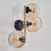 Koyoto Wandleuchte Glas 15 cm Gold, Schwarz, 3-flammig