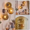 Ripoll Wandleuchte Glas 15 cm Gold, Schwarz, 3-flammig