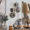 Ripoll Wandleuchte Glas 15 cm Gold, Schwarz, 3-flammig