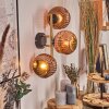 Ripoll Wandleuchte Glas 15 cm Gold, Schwarz, 3-flammig