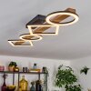 Tavon Deckenleuchte LED Holz dunkel, Schwarz, 1-flammig